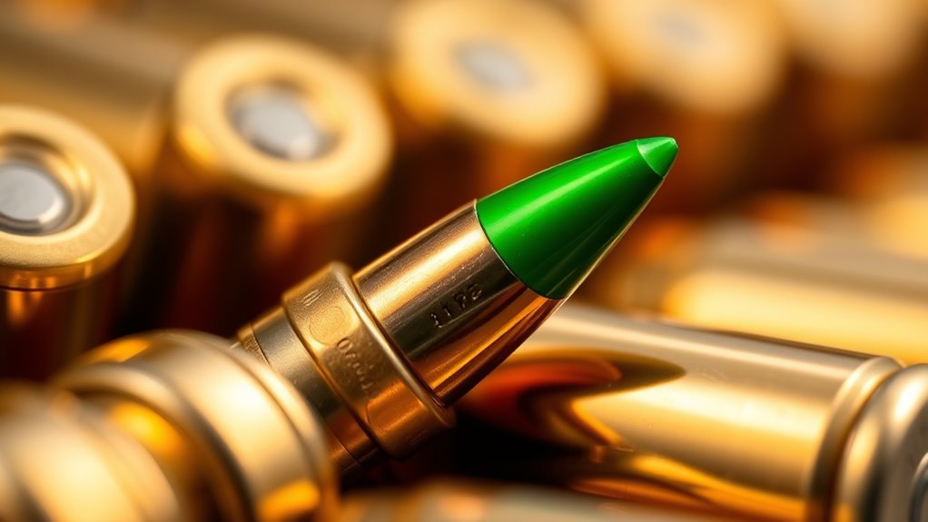 bright green tip markings