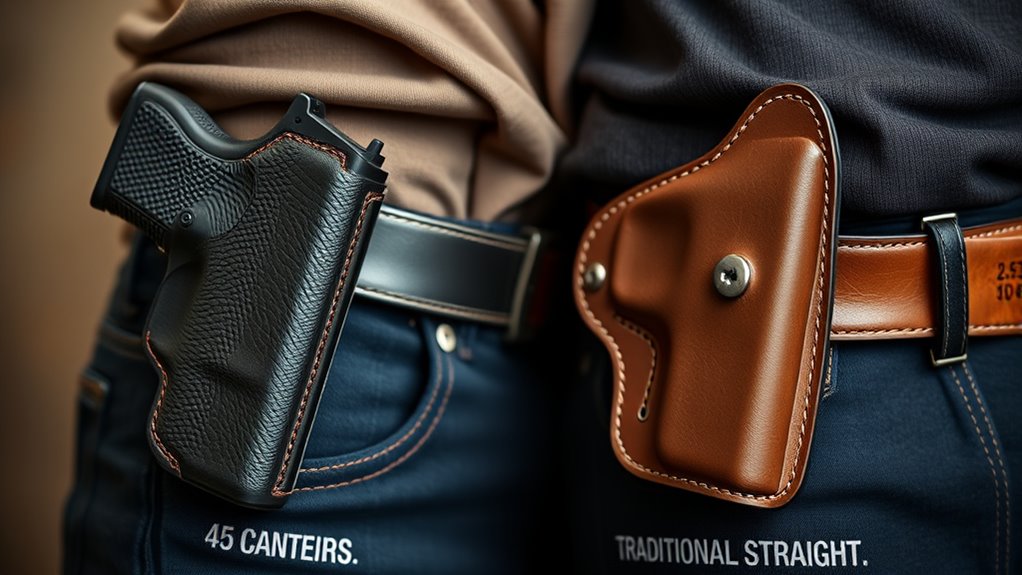 canted vs straight holsters